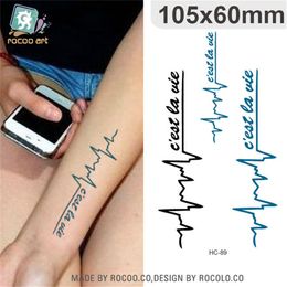 Body Art waterproof temporary tattoos for men and women fashion 3d electrocardiogram design tattoo sticker Wholesale HC1089