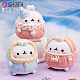 Blind box Korean Genuine Molang Rabbit Box Cute Girl Heart Gift Handmade Model Anime Figure Surprise 230724