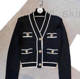 Women's Sweaters Designer Fall 2023 Sweater V-neck luxury cardigan button high-end comfort plus size gu 5M05