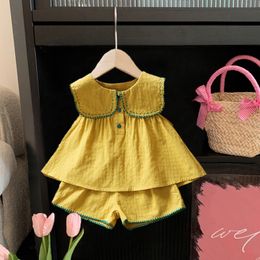 Summer Baby Girls Yellow Tank Top Shorts Set