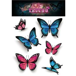 3D Butterfly Rose Flower Feather Tattoo Waterproof Christmas Gift 105*150mm Tattoos Sticker for Women Body Art Tattoo Sticker