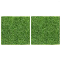 Decorative Flowers Grass Artificial Turf Carpet For Indoor And Outdoor Synthetic Green 30cmx30cm 2pcs