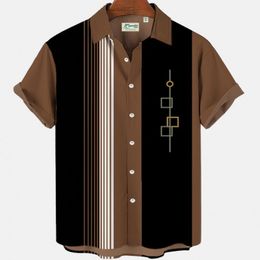 Men's T-Shirts Men Stripe Elegant Blouse Colour Printing Idols Clothes Robe Soccer Short Sleeve Casual Social Cufflinks Oversized Fashion Shirts 230724