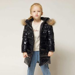 Down Coat Children's down jacket boys' thickened medium length white duck down girls' winter 2023 new foreign style baby jacket HKD230725