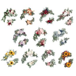 Dried Flowers 2pcs Flores Artificiales Wedding Bouquets Queue Arch Background Decoration Pography Flower Stand Accessories 230725