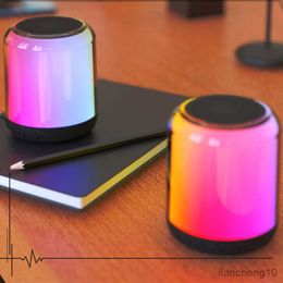 Portable Speakers Portable Bluetooth Speaker BT Card Supported With Microphone Sound Box Colourful Light In Full View R230725