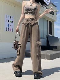 Women's Jeans High Waist Denim Cargo Pants Loose Streetwear Trendy Trousers Fashion Personality Drape Ladies