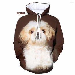 Men's Hoodies The Cute Shih Tzu Dog 3D-printed Hoodie Men's Women's Animal Size XXS-4XL