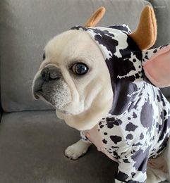 Dog Apparel Cute Dairy Cow Design Hoodie Dogs Clothes With Lovely Prints Sweater Pet