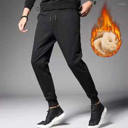 Men's Pants Men's Pants Winter Sweatpants Pocket Ankle-banded Keep Warm Mid Waist Leisure Men Trousers For Sports Z230726