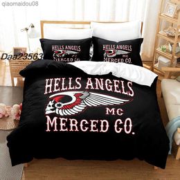 Merced Angels Bedding Set Single Twin Full Queen King Size Bed Set Aldult Kid Bedroom Duvetcover Sets Cool Bed Sheet Set L230704