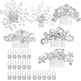 Hair Clips Bride Wedding Fashion Headdress Handmade Birthday Updo Crown Floral Pearl Accessories Comb Insert