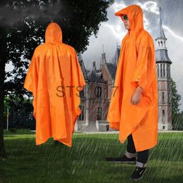 Raincoats 3 In 1 Portable Raincoat Sunshade Camping Tarp Ground Mat Outdoor Waterproof Rain Poncho Backpack Cover For Hiking Picnic Tent x0724 x0715