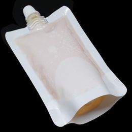 8 12cm 100ml 100Pcs Lot White Empty Doypack Spout Pack Bag Drinking Storage Stand Up Spout PE Plastic Pouch Jelly Juice Pocket286S