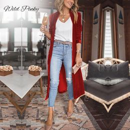 Women s Trench Coats WildPinky Fashion Fall Winter Women Belt Cardigan Buttons Long Jacket Casual Solid Colour Velvet Office Lady Elegant Coat 230725