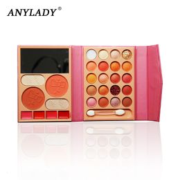 Eye Shadow ANYLADY 28 Colours Makeup Sets Shimmer Glitter Eyeshadow Palette Highlight Blush Lipstick Makeup Kit with Mirror Eyeshadow Kit 230724