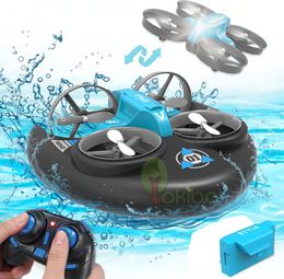 Electric/RC Boats RC Boat 3 In 1 Air Water Land Remote Control Boat RC Helicopter Aeroplane for Kids Electric Boat Fishing Boat Toys Barco Toys 230724