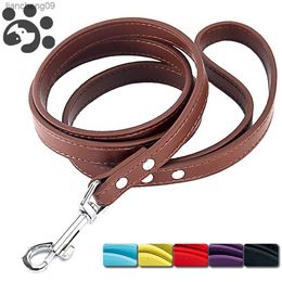 Leather Dog Leash Pet Dogs Leashes 6 Colours Solid Dog Training Leashes for Large Medium Small Dogs Lead Rope Puppy Dog Supplies L230620