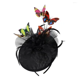 Bandanas Lady Fascinators Womens Hair Clips Headband Women's Headbands Butterfly Cocktail Hat Three-dimensional Party