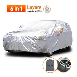 Car Sunshade Full Car Cover Outdoor Indoor Protection 6 Layers Cotton Lined Cover Waterproof AntiUV Dustproof Scratchresistant x0725