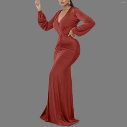 Casual Dresses Elegant Evening Long Patry Gown Sexy Deep V Sleeve Mermaid Bodycon Split Maxi Robe Femme Vestidos Clothing