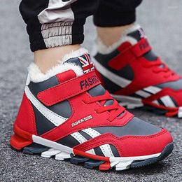 Athletic Outdoor Athletic Shoes Winter Boys Sneakers Children Casual For Kids Girls Plush Lining Warm Fashion Anti-slippery Running 2023 Z230726