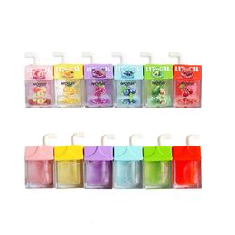 Lip Balm 6Pcs Cute Juice Box Lip Gloss Set Fruit Flavour Smooth Transparent Moisturising Lip Gloss Apckflee Lips Makeup Wholesale 230724