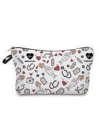 Cute Nurse Medical Records Printed Makeup Bag Eco Reusable Storage Bag High Quality Simple Style All-Match Practical Women's Bag