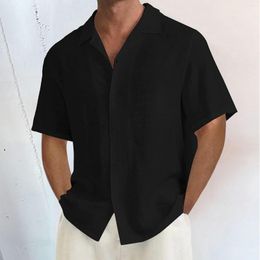 T-shirt da uomo Athletic Men Summer Short Sleeve Cardigan Shirt Beach Casual Button Down Pigiama da uomo