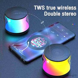 Portable Speakers Mobile Phone Bluetooth Speaker Portable Wireless Small Sound Box Subwoofer Colourful Lights Stereo Speaker Outdoor Loudspeak R230725