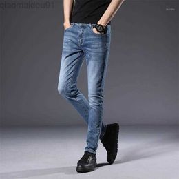 Men's Jeans Men's Jeans Autumn Winter Cotton Fashion Slim Stretch Casual Denim Trousers Daily All-match Skinny Pants L230725