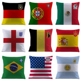 Pillow Case Room Decor Football National Team Cover Top32 Waist Pillowcase Home Sofa Car Throw Cushion 230724