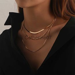 Pendant Necklaces Vintage Fashion Multilevel Geometric Crystal Twist Snake Chain Set Necklace For Women Female Gold Plated Silver Colour Jewellery J230725