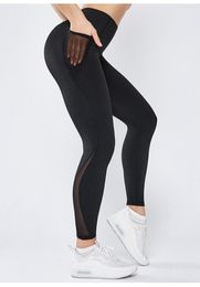 Yoga Outfits Workout Gym Tight High Waist Sports Pant Women Anti-sweat Soft Fitness Leggings Pants Running Tights Pocket