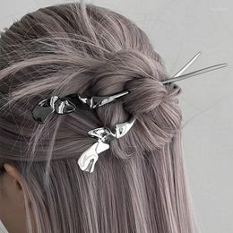 Hair Clips Women's Hairpin Metal Stick Pin Chinese Chopstic Headdress Elegant Jewelry Accessories Wedding Party Headwear