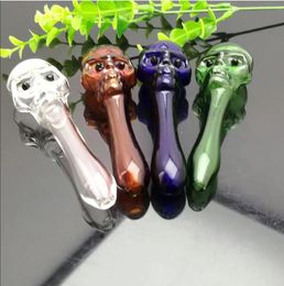 Glass Pipes Smoking blown hookah Manufacture Hand-blown bongs Coloured Skeleton Bone Glass Straight Pipe