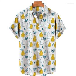 Men's Casual Shirts 3d Printing Luxury Designer Mediaeval Clothings Tropical Fruit Hawaiian Harajuku Fashion Style Tiki Big Size Floral Shirt