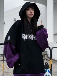 Womens Hoodies Sweatshirts Spring fleece thickened letter hoodie mens gothic hiphop street Korean loose fashion casual sweater 90s retro clothing 230724