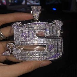 Custom Iced Out Shinning Vvs Moissanite Hip Hop Initial Letter Pendant Pass Diamond Tester Full with Vvs Moissanite Diamond