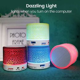 Portable Speakers Mini Bluetooth speaker portable wireless speakers LED dazzling crack light-emitting subwoofer plug-in card music speakers R230725