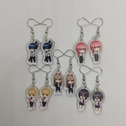 Dangle Earrings 5 Pairs 1 Set Drop Acrylic Chainsaw Man Cartoon Anime Ear Pendants Jewellery Sister Girl Gift