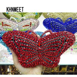 Evening Bags est Crystal Bag Designer Butterfly Shape Clutch Prom Handbags Animal Diamond Purse Party sc457A 230725