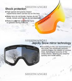 Ski Goggles 2022 New Double Layer Magnetic Lens Skiing Anti-fog UV400 Snowboard Men Women Glasses Eyewear HKD230725