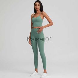 Yoga Outfits Naked Feel Yoga Set Women Sport Suit Gym Clothing Workout Set 2PCS High Waist Fitness Leggings+Sports Bra Sport Outfit For Woman x0724
