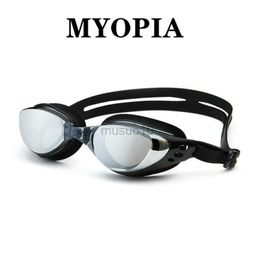 Goggles Professional Plating Myopia Swim Goggles Waterproof Anti Fog UV Shield Eyewear Swimming Pool Water Sports Glasses for Men Women HKD230725