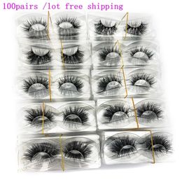 False Eyelashes Mikiwi wholesale 100 pairs/pack 3D Mink Lashes No packaging Full Strip Lashes Mink False Eyelashes custom box Makeup eyelashes 230725