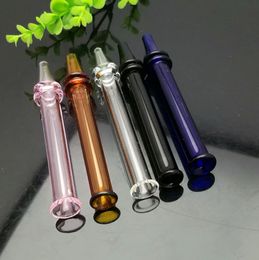 Glass Pipes Smoking blown hookah Manufacture Hand-blown bongs Coloured double wheel glass suction nozzle