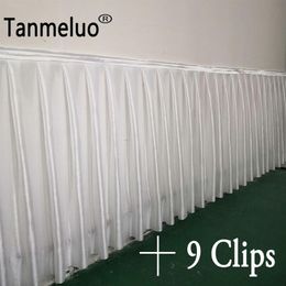 fabric skirts skirt for tablecloth cover wedding stage white Ice silk table skirting decor 2010072937