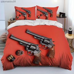 3D Rifle Revolver Cartridge Gun Comforter Bedding Set Duvet Cover Bed Set Quilt Cover case King Queen Size Bedding Set L230704