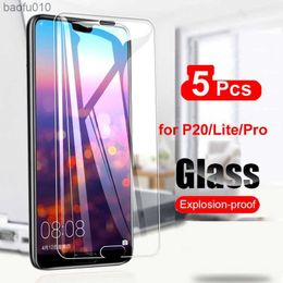 5Pcs Tempered Glass For Huawei P20 Lite Screen Protector Toughened Glass For Huawei P20 Pro Protective Film 9H Huwei P20 Glass L230619